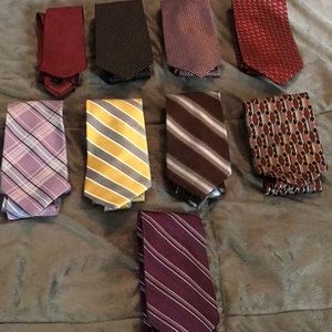 Lot of 9 Executive Ties Jos Bank, Polo, Nautica